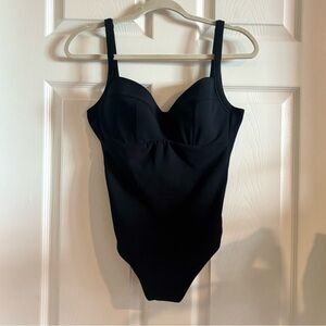 NWOT SHAN Black One Piece Swimsuit Size 10